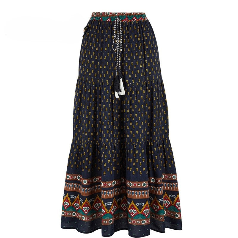 Ellen Bohemian Print Long Skirt