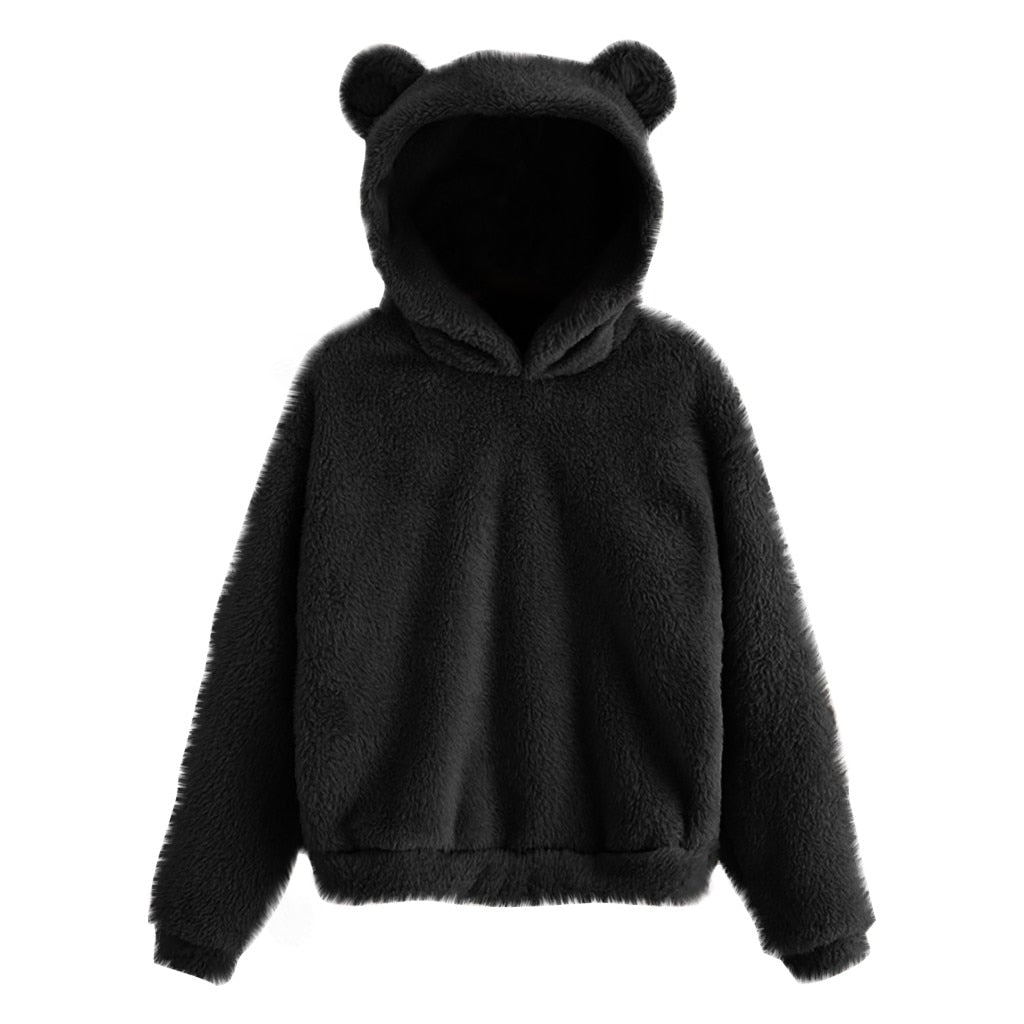 Heartbear Fluffy Fleece Hoody Pullover