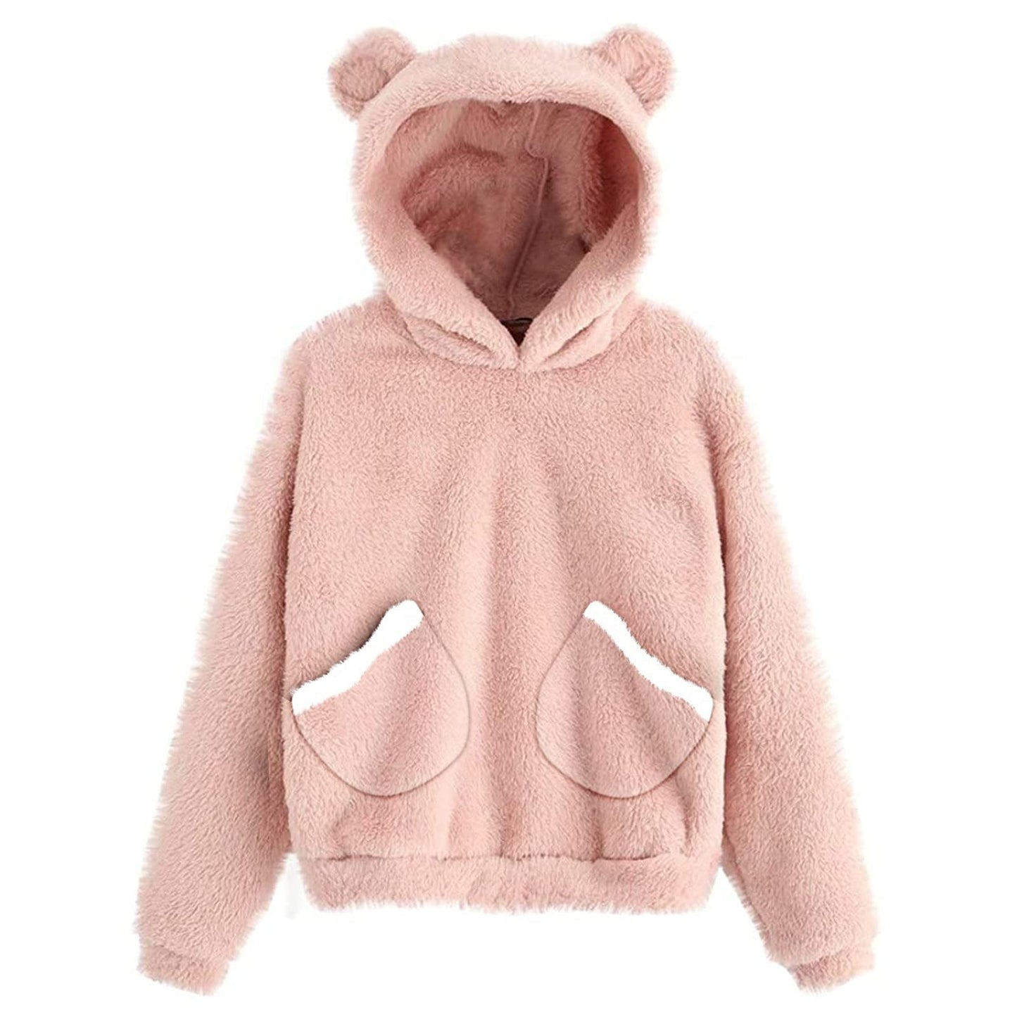 Heartbear Fluffy Fleece Hoody Pullover