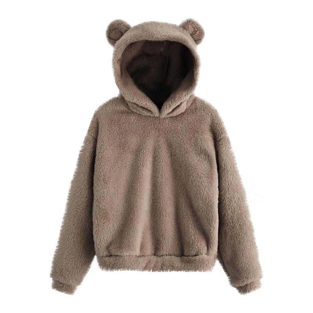 Heartbear Fluffy Fleece Hoody Pullover