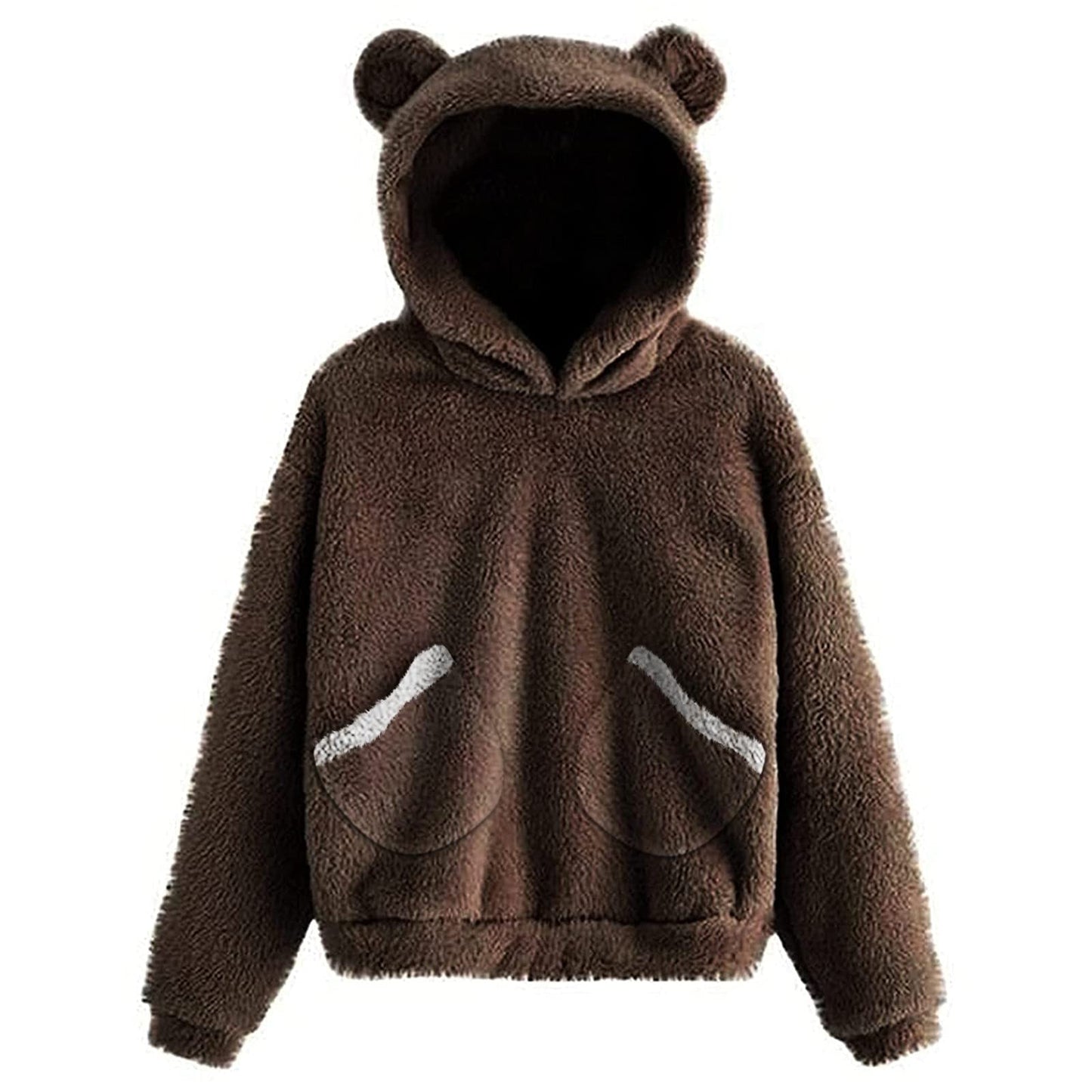 Heartbear Fluffy Fleece Hoody Pullover