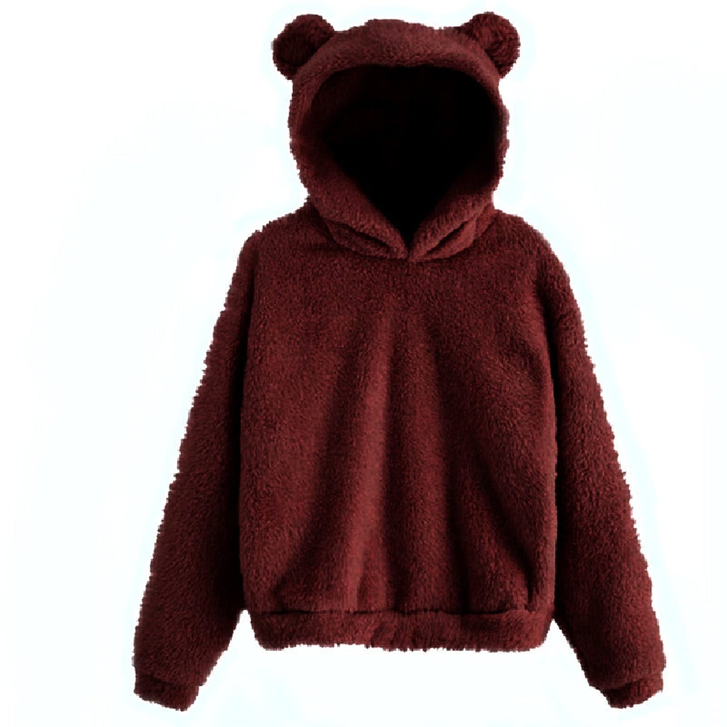 Heartbear Fluffy Fleece Hoody Pullover