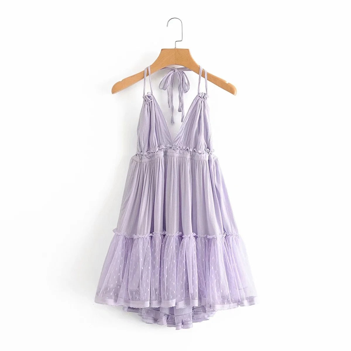 Annabelle Halter Lace Up Boho Dress