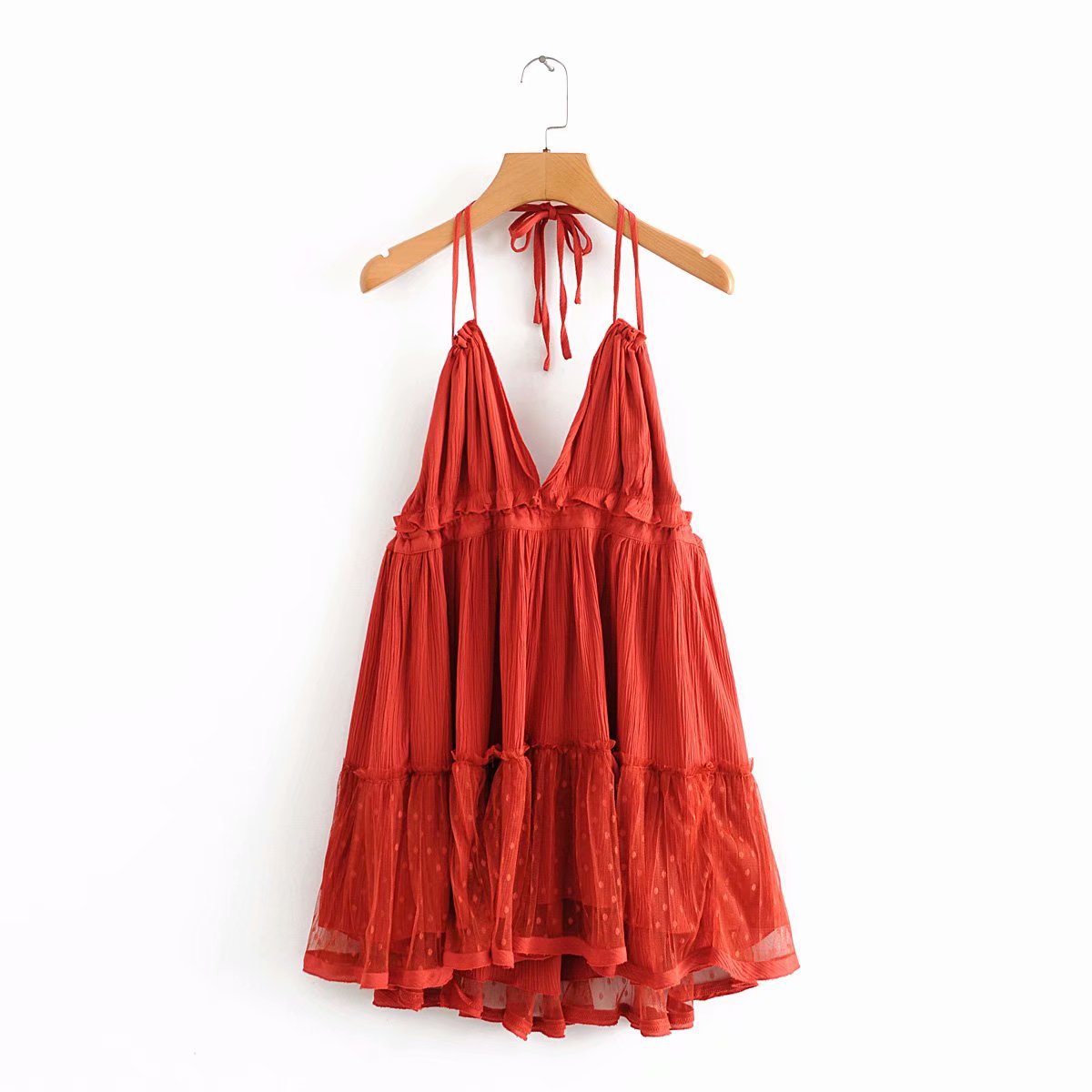 Annabelle Halter Lace Up Boho Dress