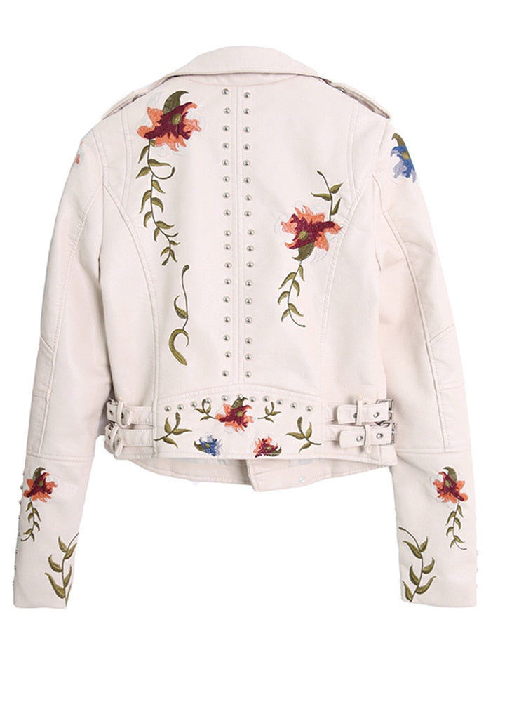 Rebel Bloom Faux Leather Jacket